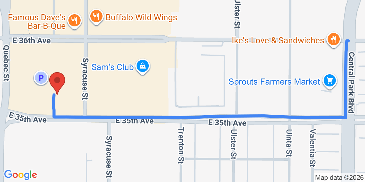 Directions from Central Park (Stapleton) to Chiropractic Solutions of Denver