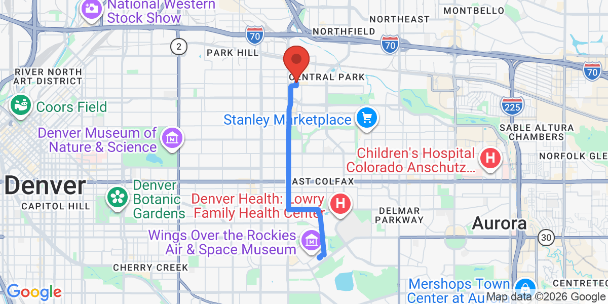 Directions from Lowry to Chiropractic Solutions of Denver